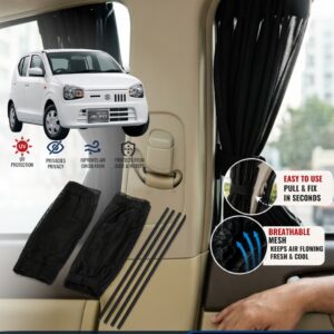 Suzuki Alto 2019-2025 Custom Fit Retractable Curtains Sliders Railing