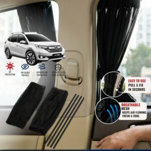 Honda BR-V Custom Fit Retractable Curtains Sliders Railing