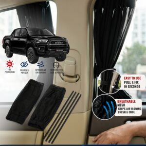 Toyota Hilux Revo Custom Fit Retractable Curtains Sliders Railing